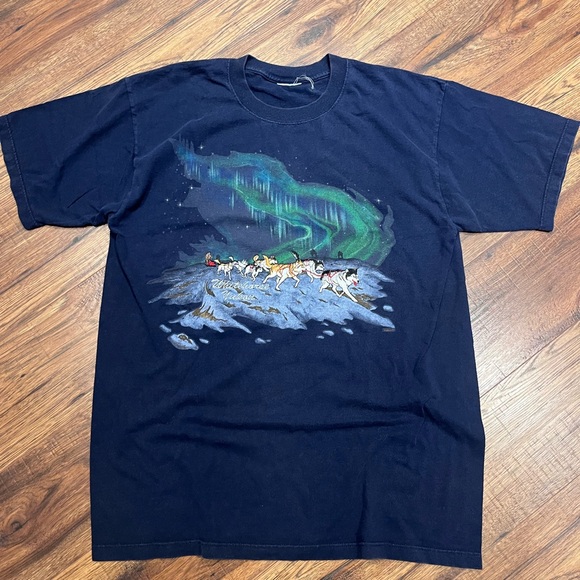 Yukon Other - Vintage 90’s Dog Sledding Whitehorse Yukon Northern Lights Graphic Tee Shirt